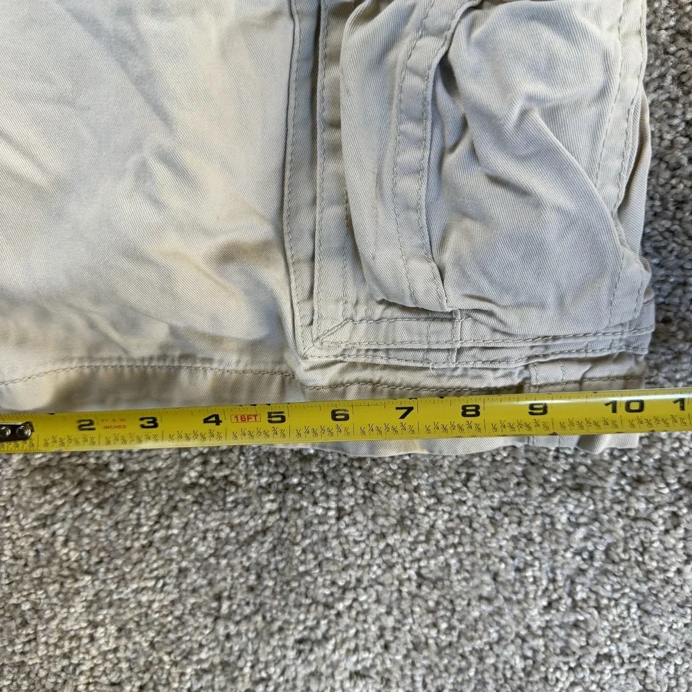 Y2K American Eagle Outfitters Baggy Cargo Shorts Mens 30 Beige Classic Casual